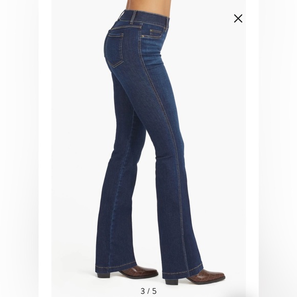 Spanx Flared Jeans in Midnight Shade XST - Picture 3 of 13